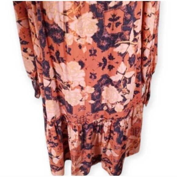 XHILARATION OFF-THE-SHOULDER PEACH/PINK FLORAL DRESS SZ.L EUC. - Picture 4 of 8
